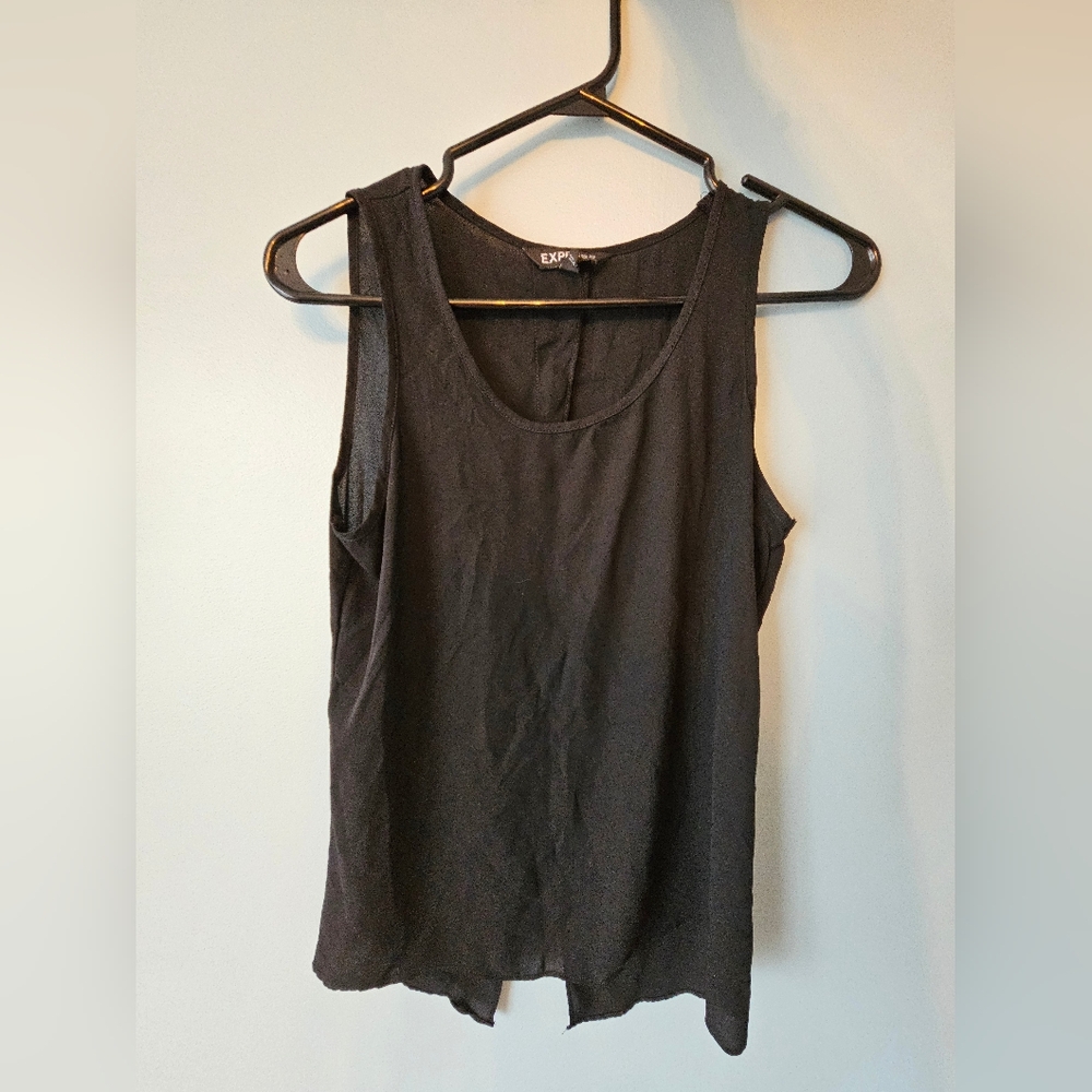 Express Black Open Back Tank Top